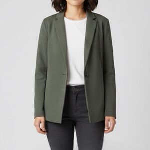 Philosophy Blazer Women's Size 8 Green One-Button Notch Lapel Collar Jacket